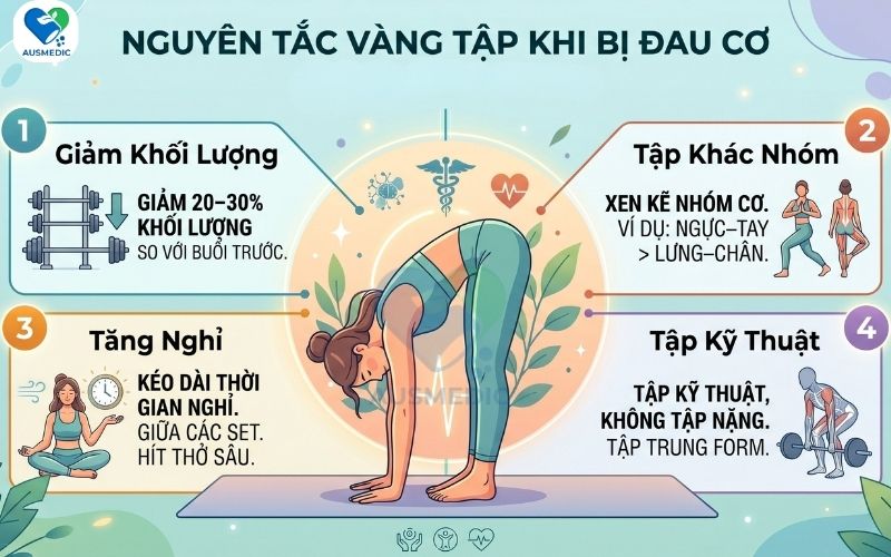 Đau cơ sau khi tập gym có nên tập tiếp? Bí quyết phục hồi để không bị gián đoạn