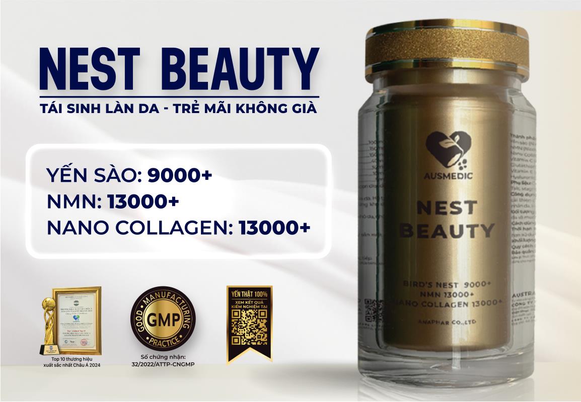 NEST BEAUTY - VIÊN UỐNG YẾN TÁI SINH LÀN DA, TRẺ MÃI KHÔNG GIÀ