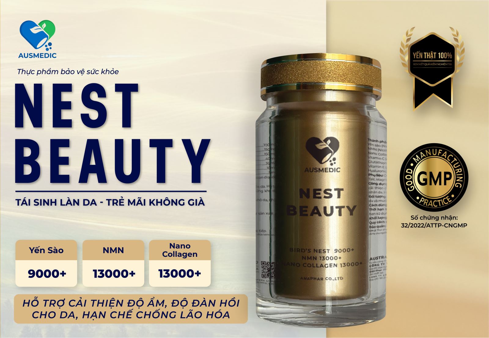 NEST BEAUTY - VIÊN UỐNG YẾN TÁI SINH LÀN DA, TRẺ MÃI KHÔNG GIÀ