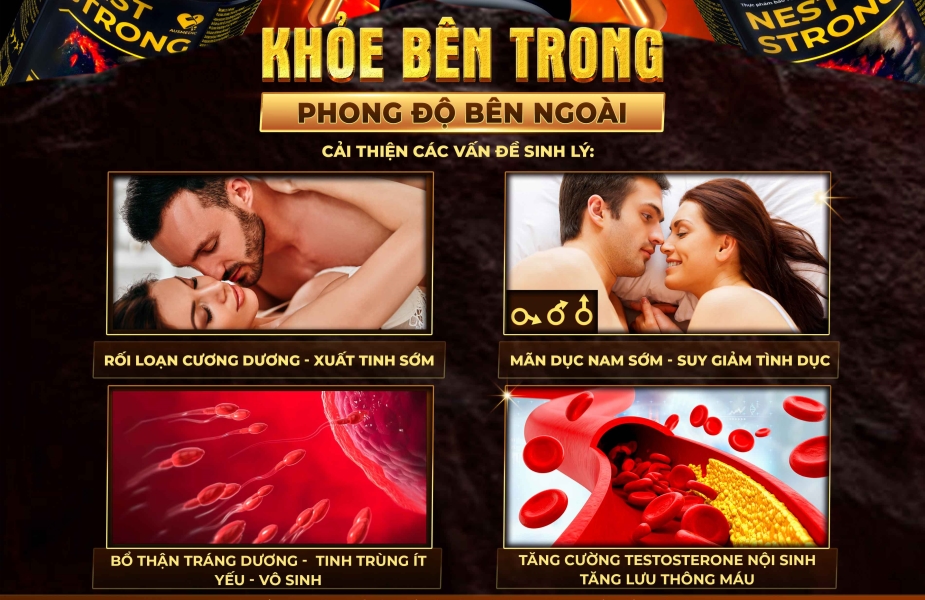 Viên uống yến sào Nest Strong có giúp tăng thời gian quan hệ không? 